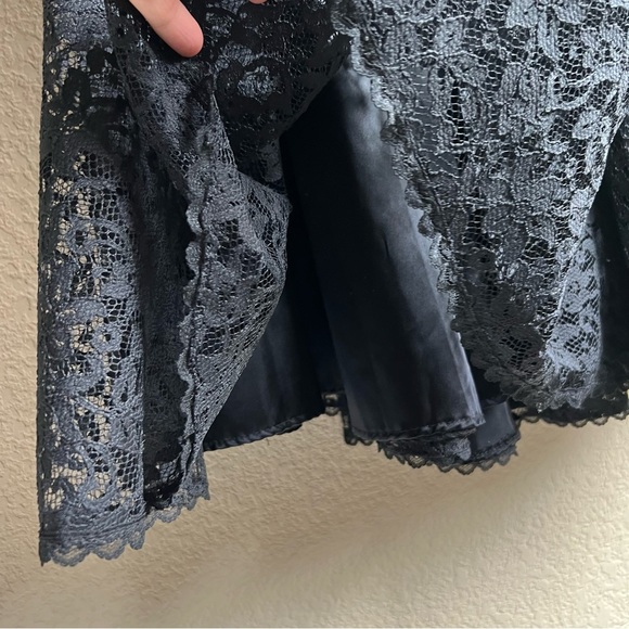 1980's Gunne Sax 50's Style Strapless Black Lace Cocktail Party Dress - Picture 14 of 16